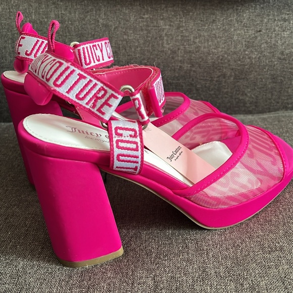 JUICY COUTURE HOT PINK GRAMERCY HEELS NWT - Picture 3 of 9